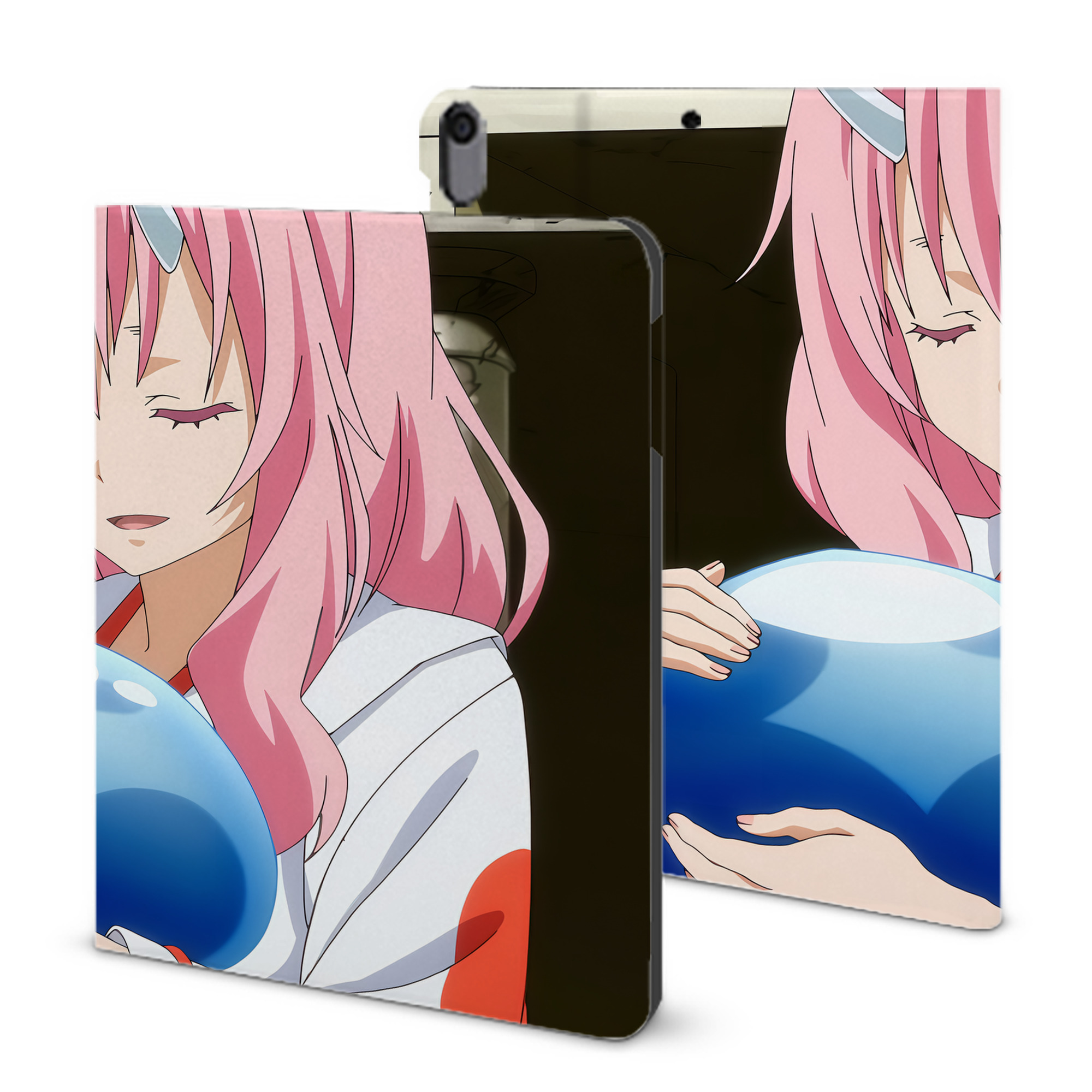 （画像用） 転スラ Regarding Reincarnated to Slime IPad ケース ブック型 PUレザー TPU 耐衝撃 軽量 薄型 ペン収納なし 全面保護 IPad 各モデル対応